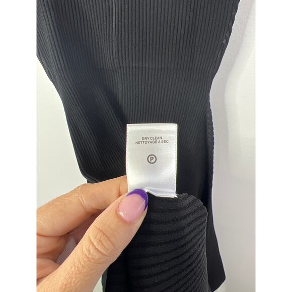 NWT A.L.C. Dalia Knit Square Neck Asymmetrical Sleeveless Black Mini Dress XS - Picture 9 of 10